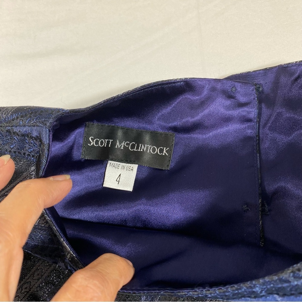 Scott McClintock Tank Top Woman’s 4 Tapestry Blouse Blue High Neck Button Down - Picture 9 of 12